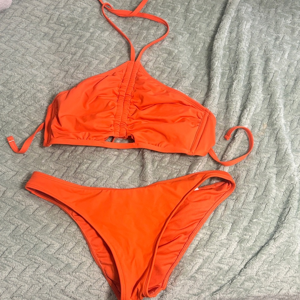 Shade & Shore Bright Orange Bikini Set